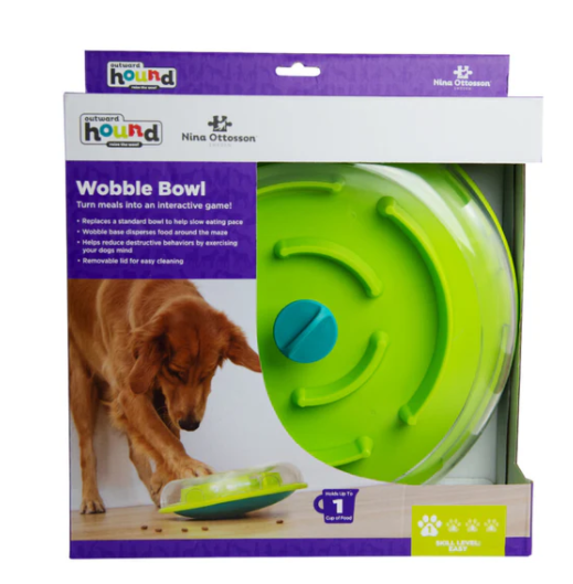 Nina Ottosson Wobble Bowl – Ralentiza la comida, estimula la mente y combate el aburrimiento 🐶🧠🍽️